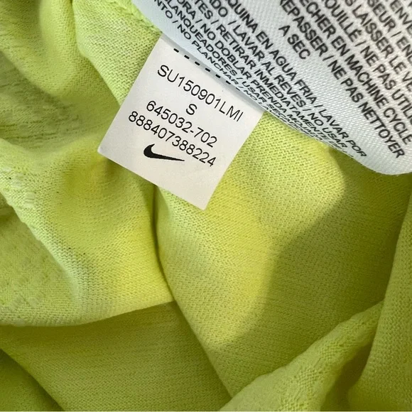 Nike Dri-Fit Women’s Workout Running Strappy Tank Top Size Small Neon Yellow - Picture 7 of 7
